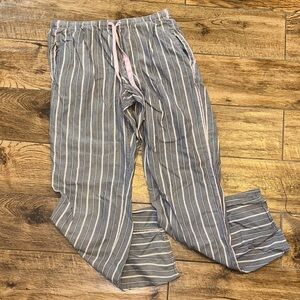 Victoria's Secret Gray and Pink Striped Pajama Pants